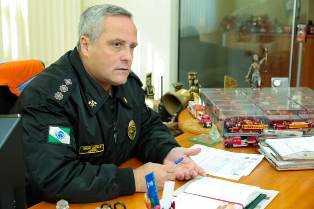 comandante do 9.º Grupamento de Bombeiros, em Foz do Iguaçu, tenente-coronel Marcos Antonio Jahnke